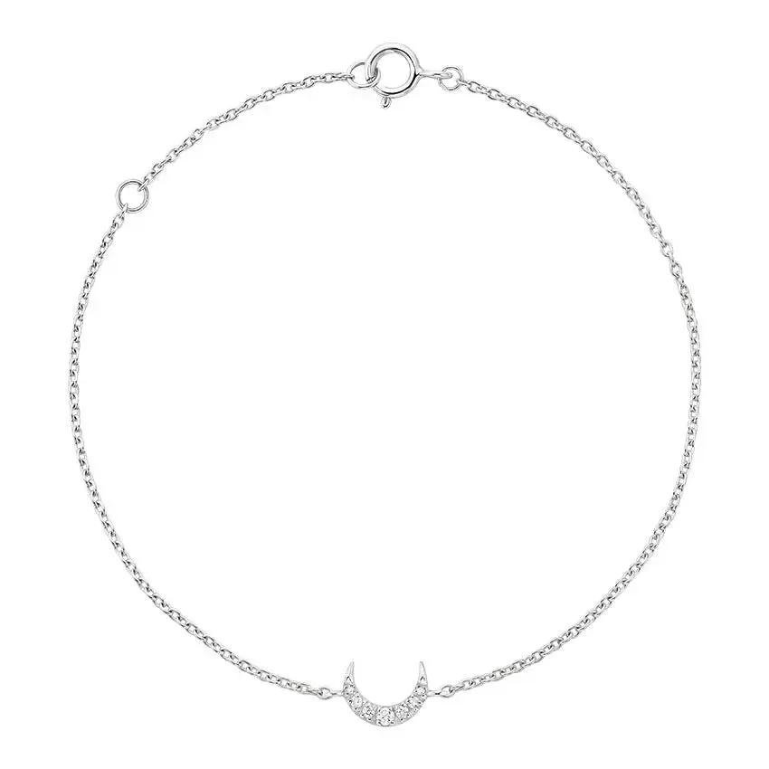 0.07CTW Diamond Half Moon Chain Bracelet