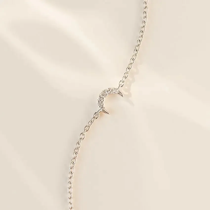 0.07CTW Diamond Half Moon Chain Bracelet