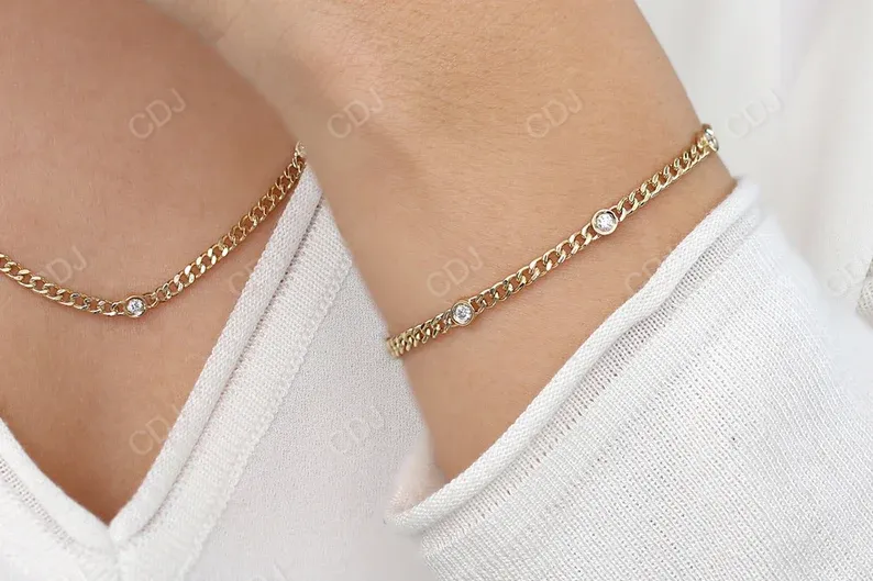 0.21 Ctw Lab Grown Diamond Cuban Link Chain Bracelet