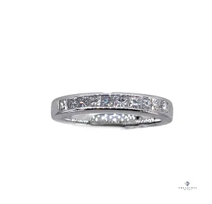 0.50ct Princess cut Diamond Halfway Channel Set Wedding Platinum Band Ring