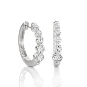 1 ctw Round Lab Grown Diamond Bezel Set Hoop Earrings