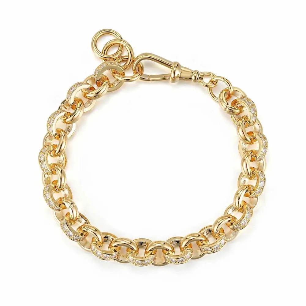 10mm Gold Filled Belcher Bracelet Albert Clasp 8/9 Inch