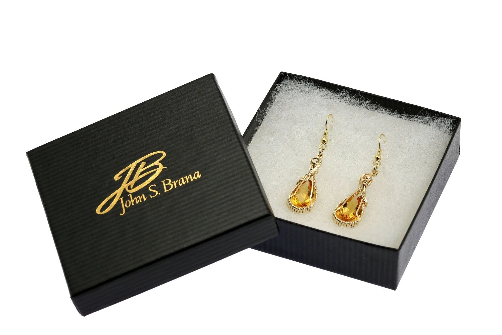 13.5 CT Checkboard Cut Citrine 14K Gold-filled Earrings