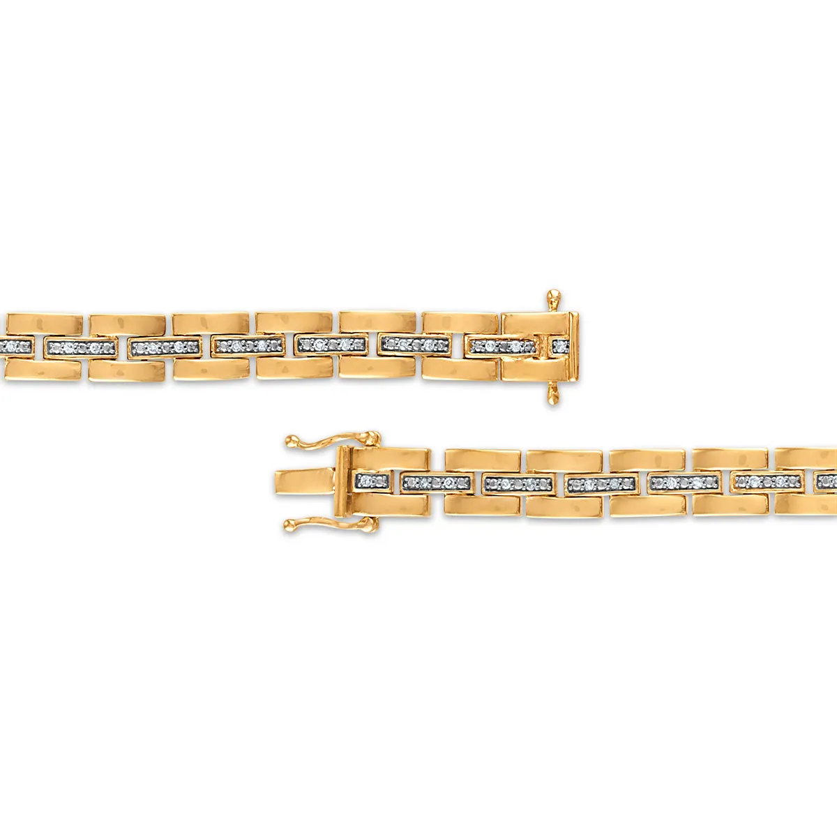 1/4 CTW Diamond 7.25-inch Bracelet in Yellow Gold Plated Sterling Silver