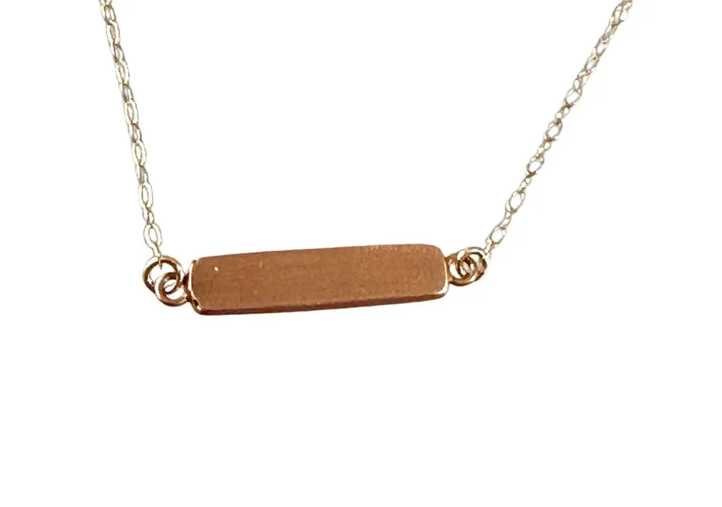 14k Rose Gold Love ID Bracelet on Sterling Chain