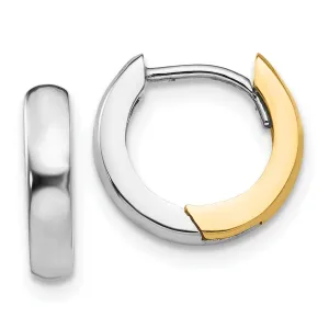 14k Two-tone Small Polished Hoop Earrings