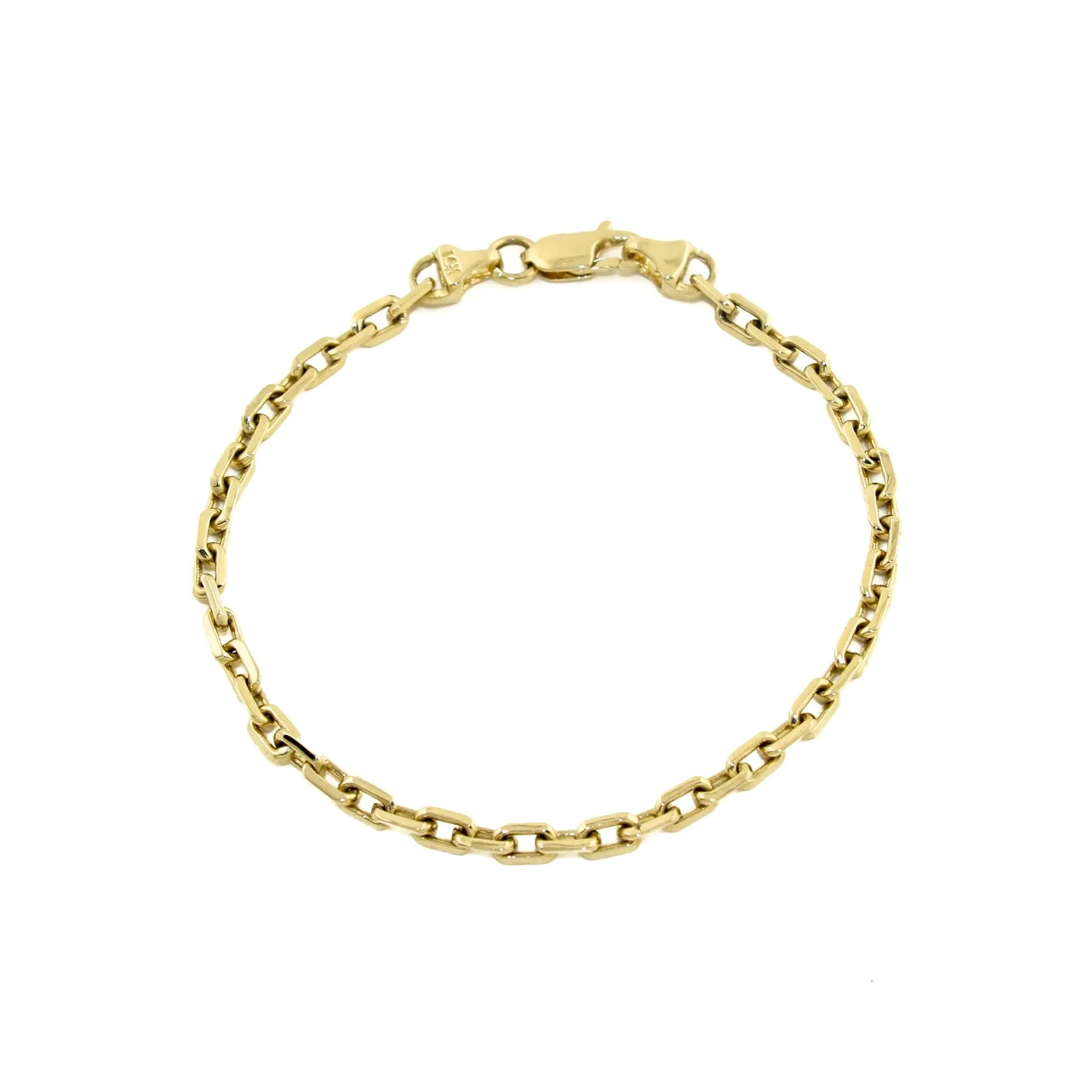 14K x 4mm Rectangular Chain Link Bracelet