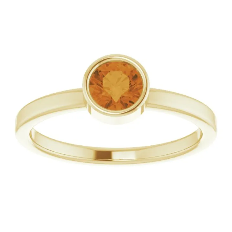 14K Yellow 5 mm Natural Citrine Ring