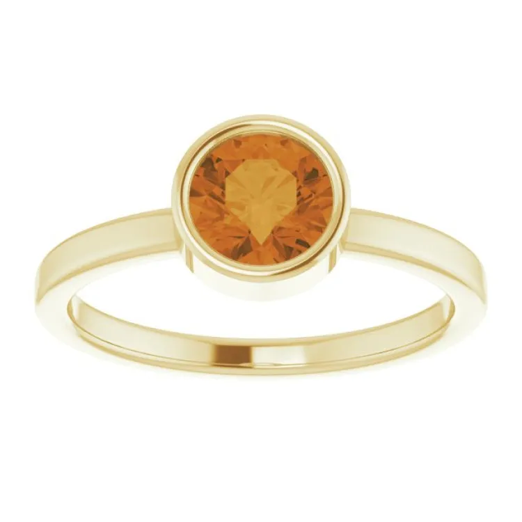 14K Yellow 6 mm Natural Citrine Ring