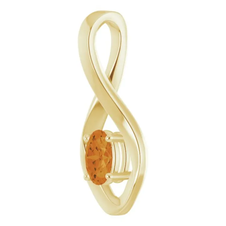 14K Yellow 6x4 mm Oval Natural Citrine Pendant