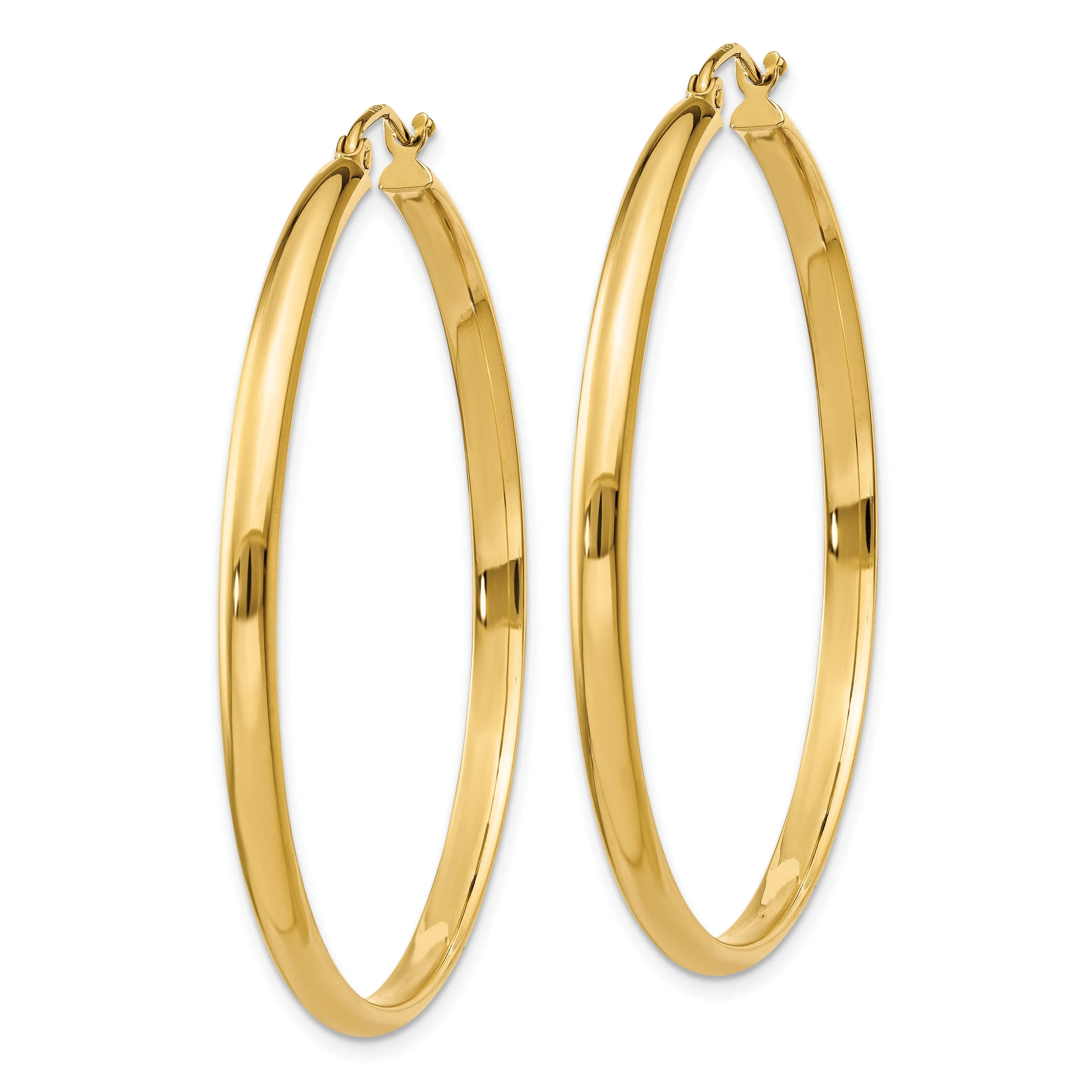 14k Yellow Gold 2.75 x 45MM Hoop Earrings