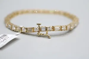 14K Yellow Gold Diamond Tennis Bracelet (3.78 CTW) (Local Pick-Up)