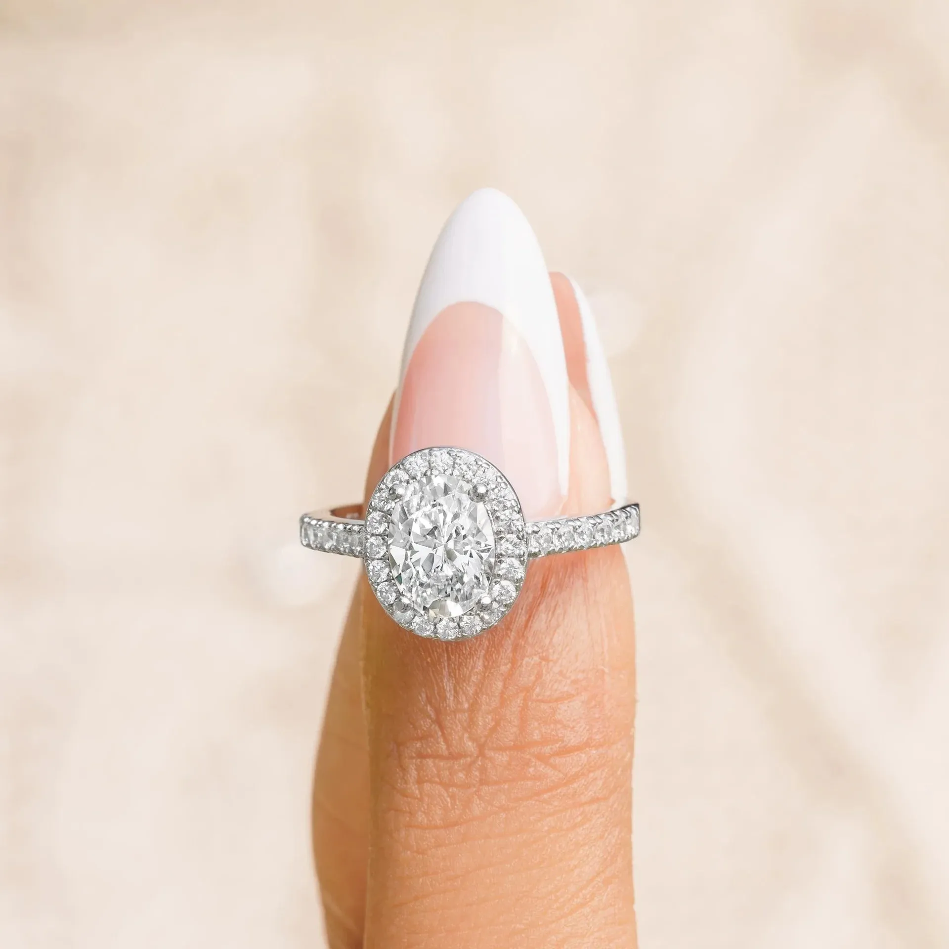 1.5 Carat Oval Halo Engagement Ring