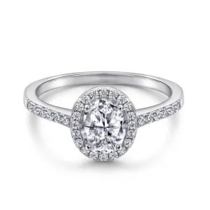 1.5 Carat Oval Halo Engagement Ring