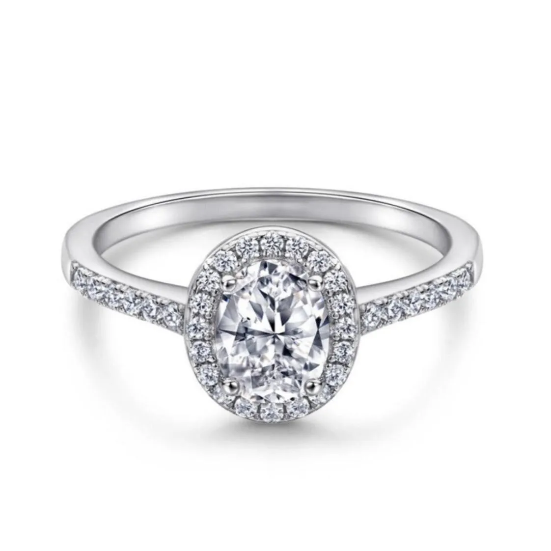 1.5 Carat Oval Halo Engagement Ring