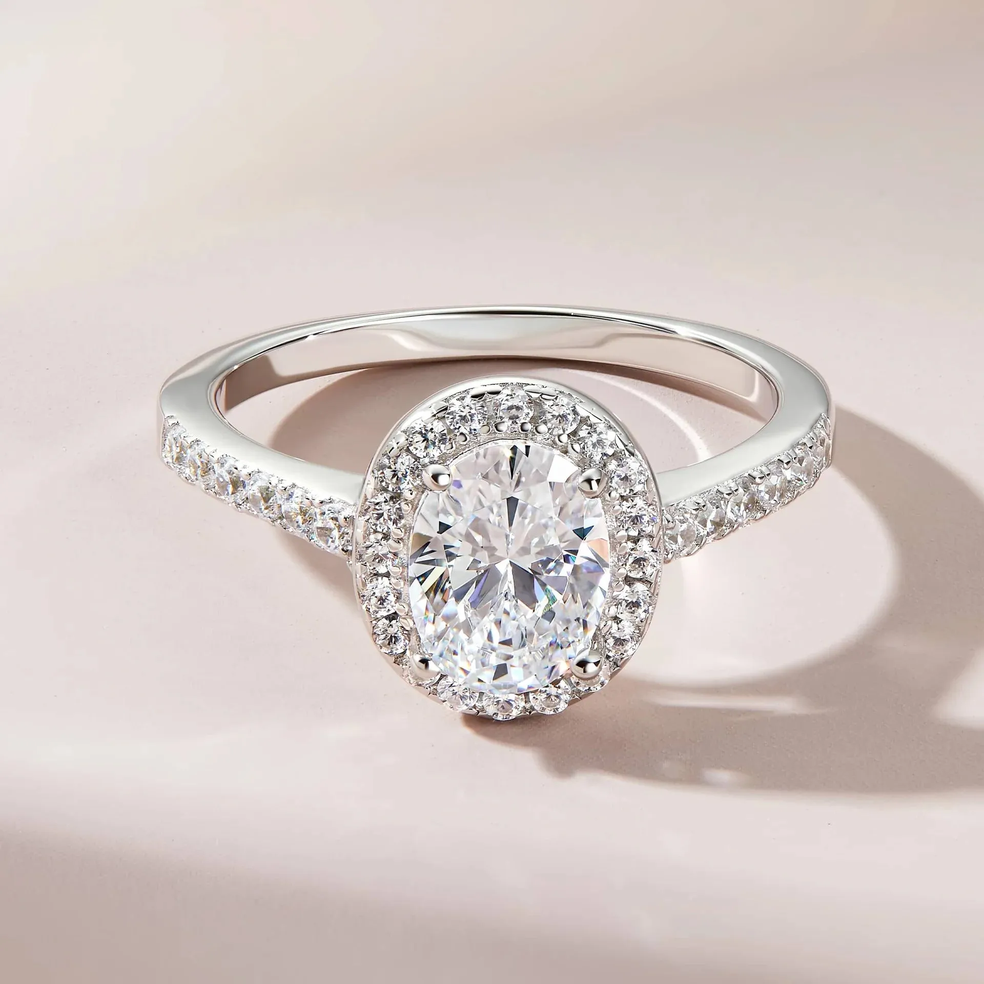 1.5 Carat Oval Halo Engagement Ring