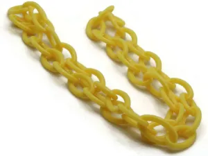 15.75 Inch Yellow Plastic Oval Chain - 40cm chain - 13x8mm links