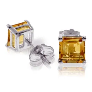 1.75 Carat 14K Solid White Gold This That Way Citrine Earrings