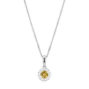 18ct White Gold 0.25ct Citrine And 0.14ct Diamond Cluster Pendant Only