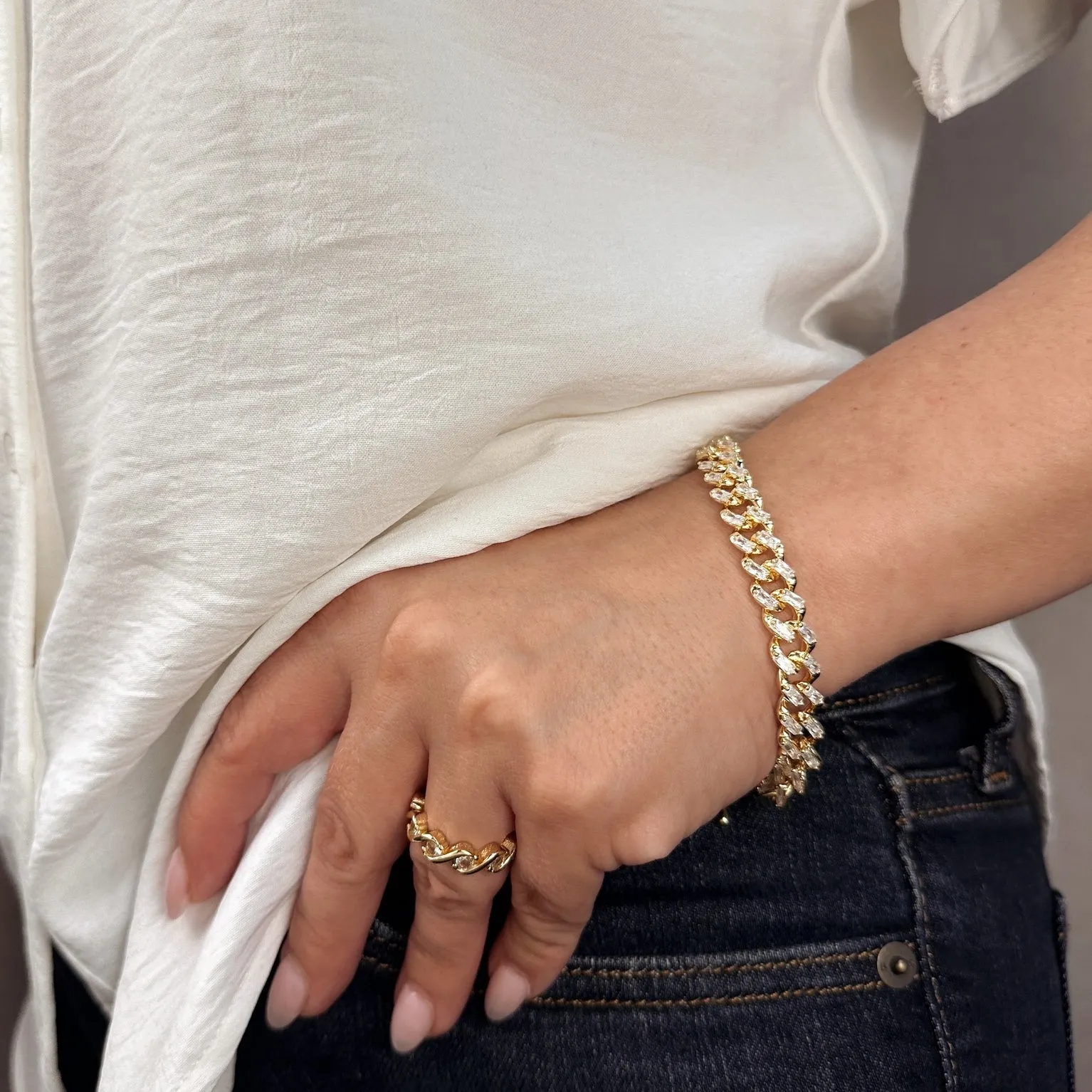 18k Gold Filled Iced Chunky Cuban Bracelet