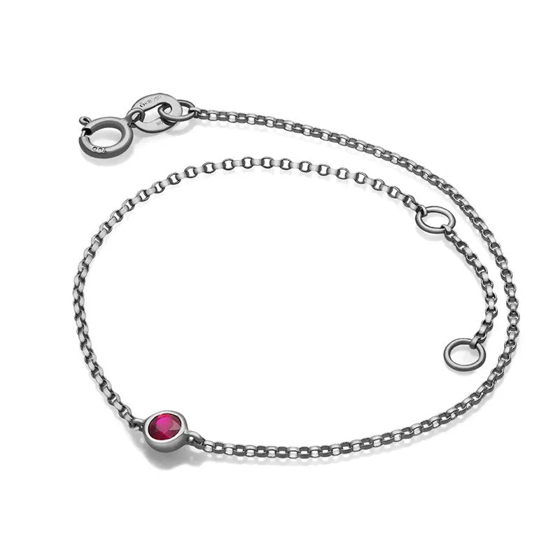 18k Gold July Birthstone Ruby Bracelet