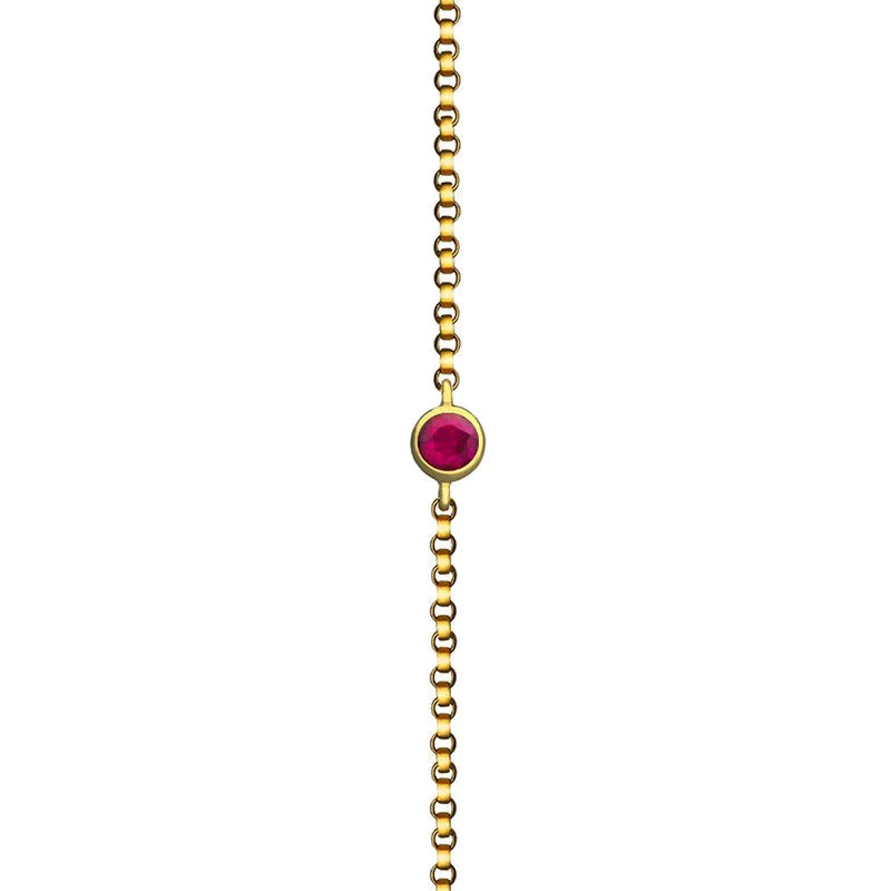 18k Gold July Birthstone Ruby Bracelet