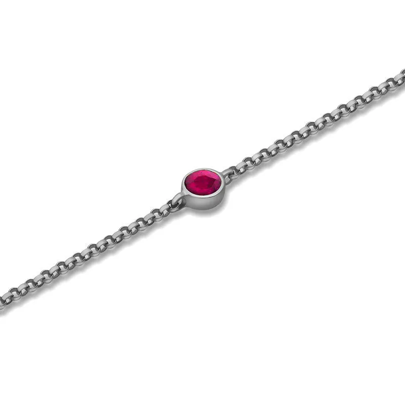 18k Gold July Birthstone Ruby Bracelet