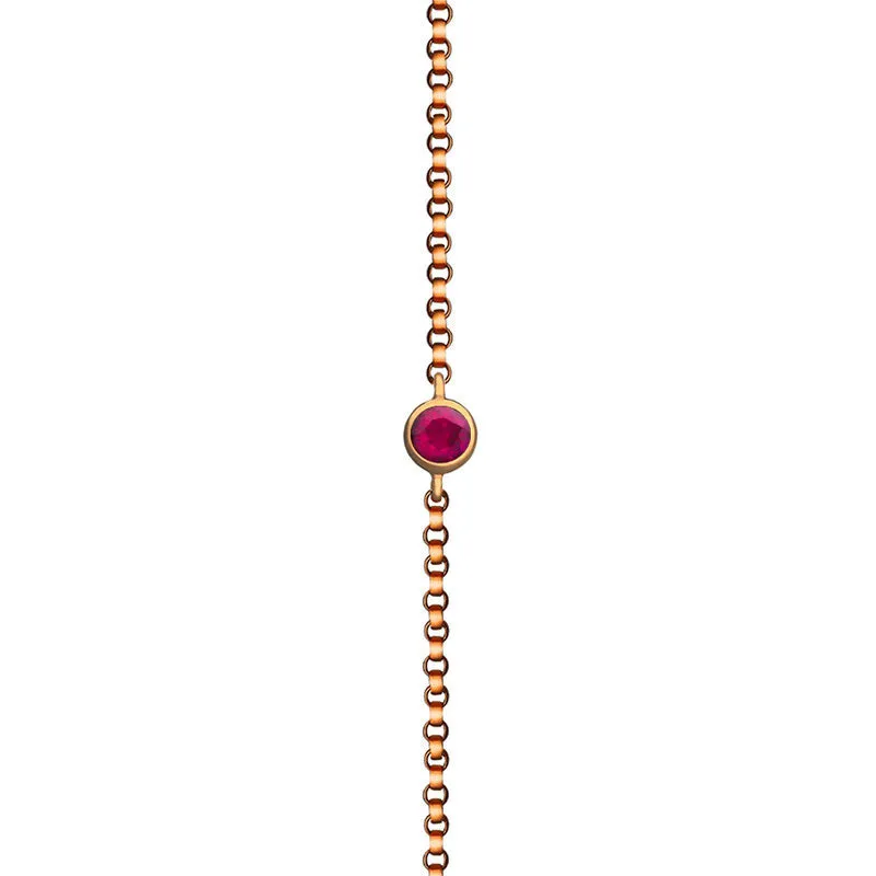 18k Gold July Birthstone Ruby Bracelet