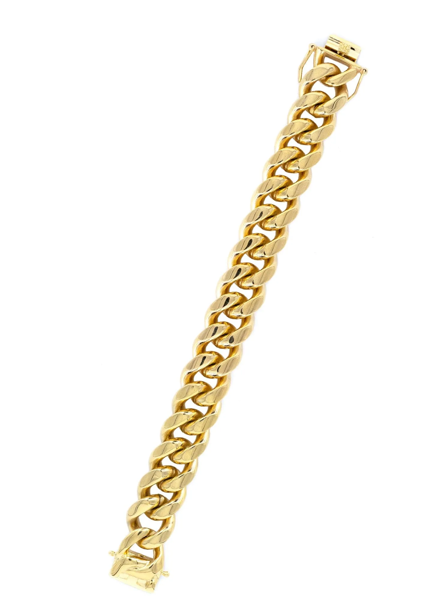 18K Gold Plated Cuban Link Bracelet For Men