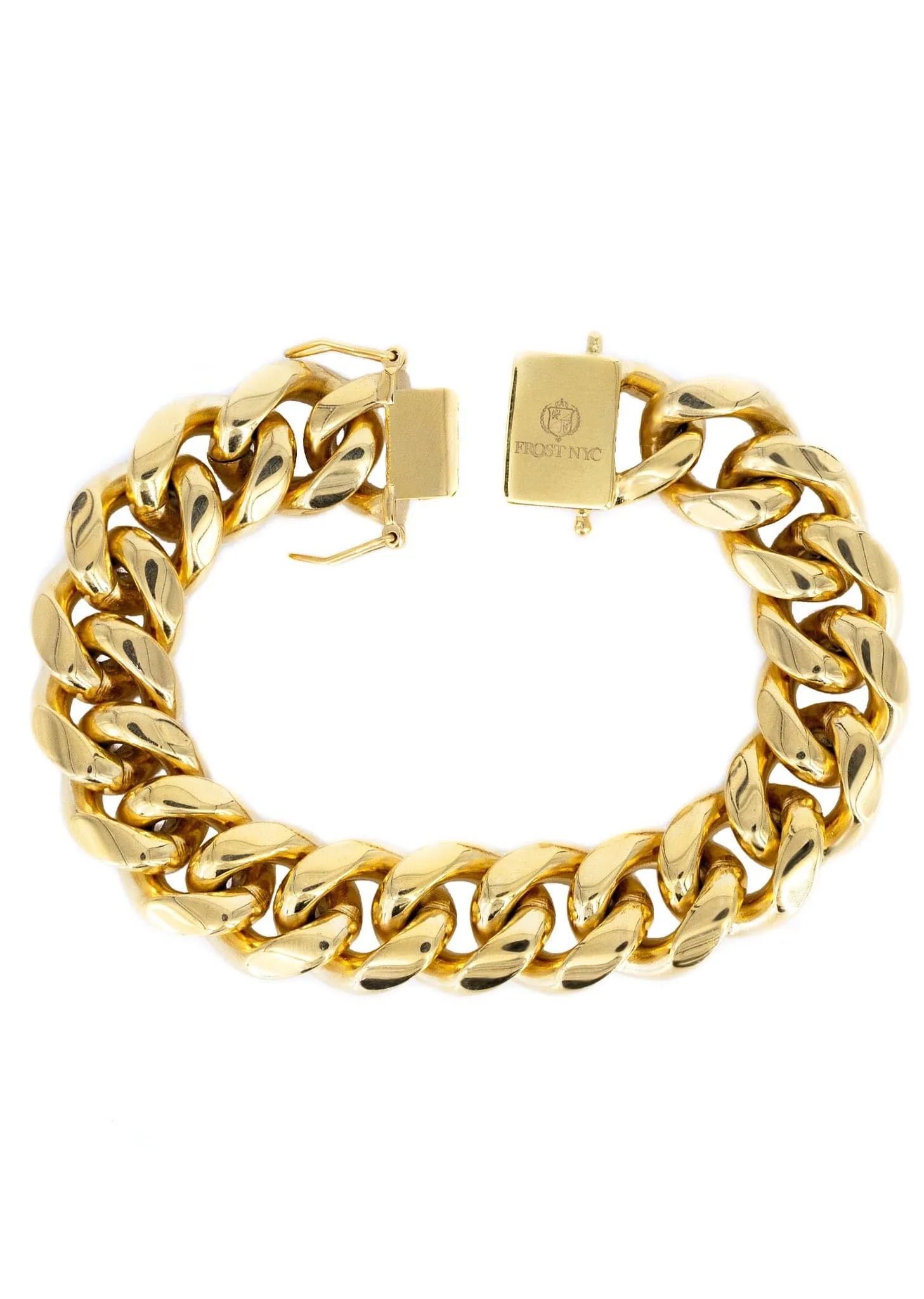 18K Gold Plated Cuban Link Bracelet For Men