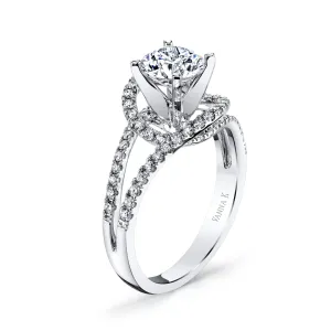 18K White Gold Diamond Engagement Ring