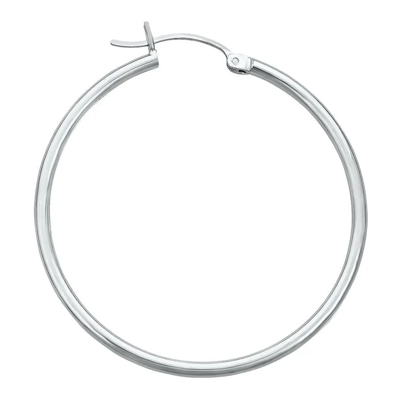 1.9 Grams, Plain White Gold Hoops (2mm x 25)