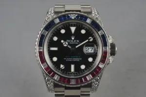 2007 Rolex GMT 18K 116759 with Factory Ruby, Sapphire, and Diamonds