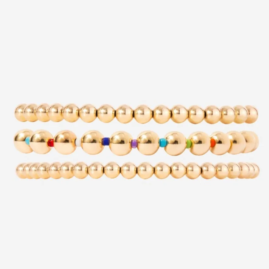 3 4 6mm Enamel Bead Bracelet Set