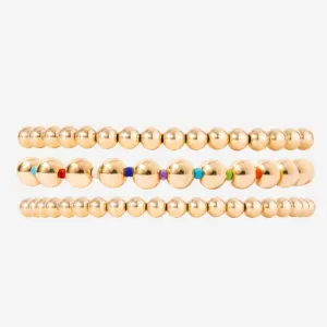 3 4 6mm Enamel Bead Bracelet Set