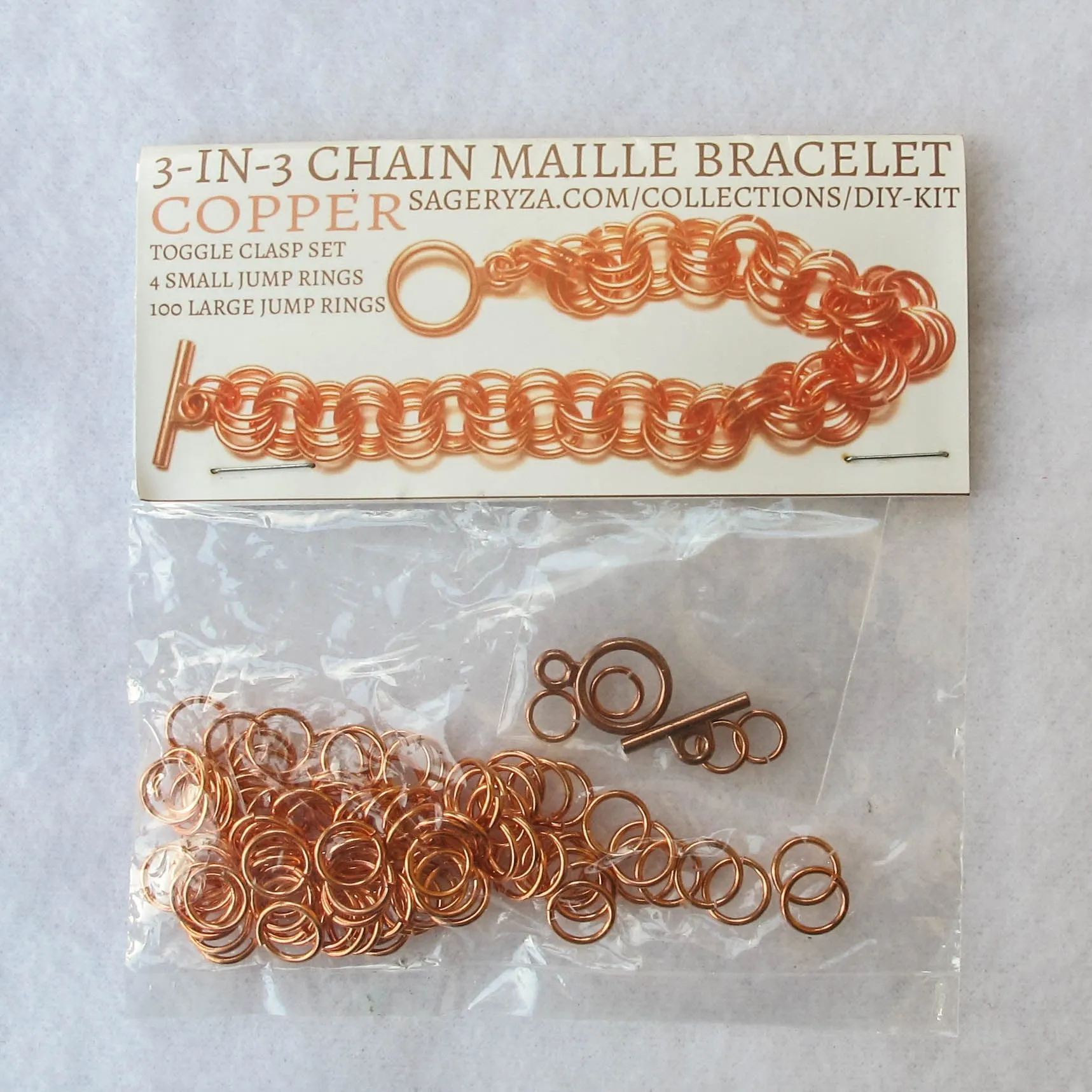 3-in-3 Chain Maille Bracelet Kit (click for colors)