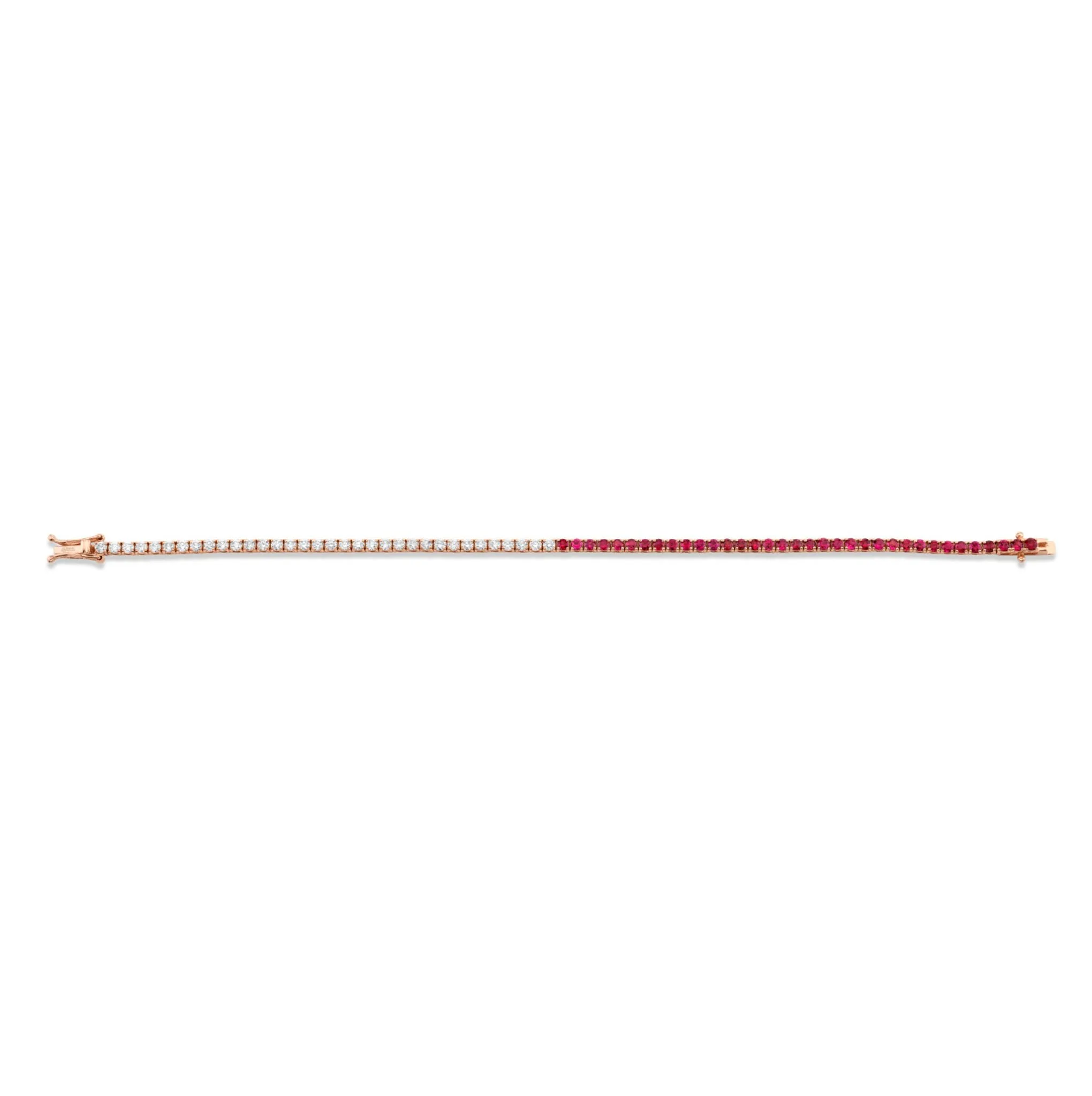 3.82 Carat 50/50 Ruby & Diamond Bracelet