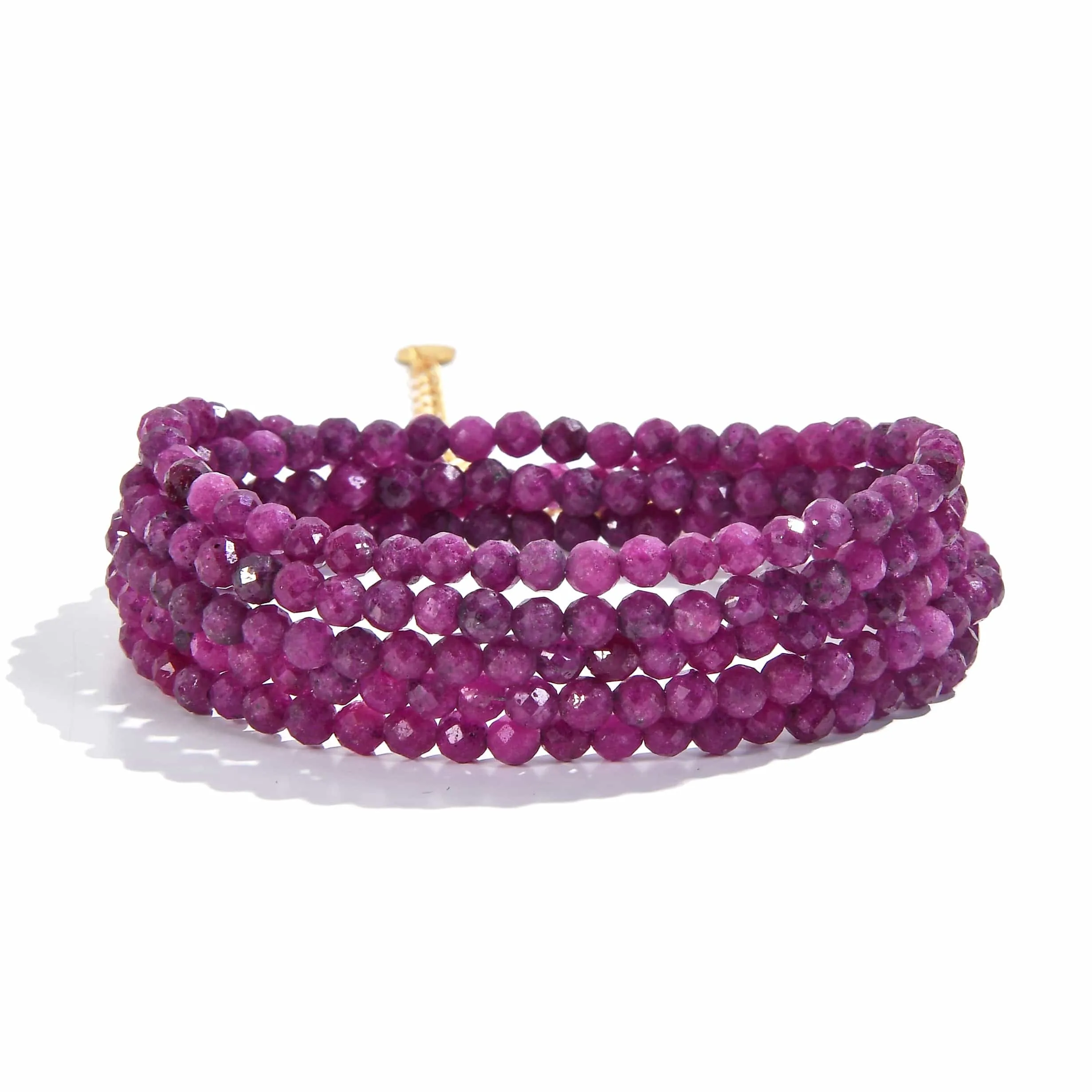 3mm Ruby Faceted 31" Necklace / Multi Wrap Bracelet