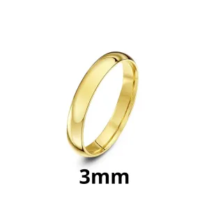 3mm Wedding Band Ring Stainless Steel Gold Plated For Womens Mens Anillos