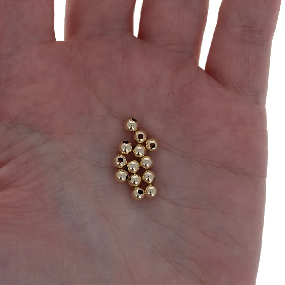 4mm GF SMALL Hole Round Bead