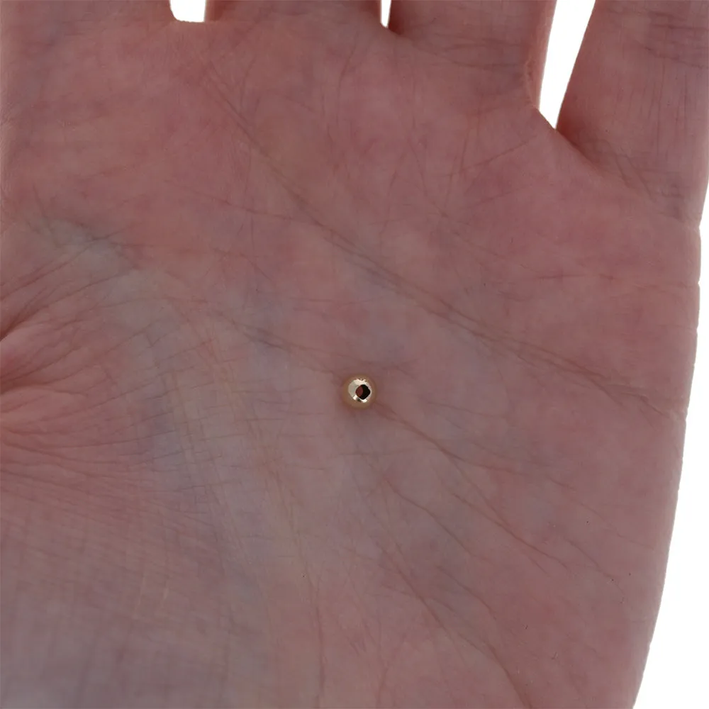 4mm GF SMALL Hole Round Bead