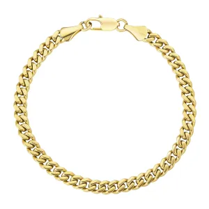 5mm 14K Gold/White Gold Flat Cuban Curb Bracelet