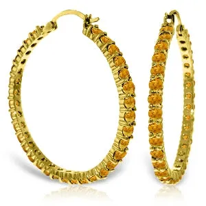 6 Carat 14K Solid Yellow Gold Alana Citrine Hoop Earrings