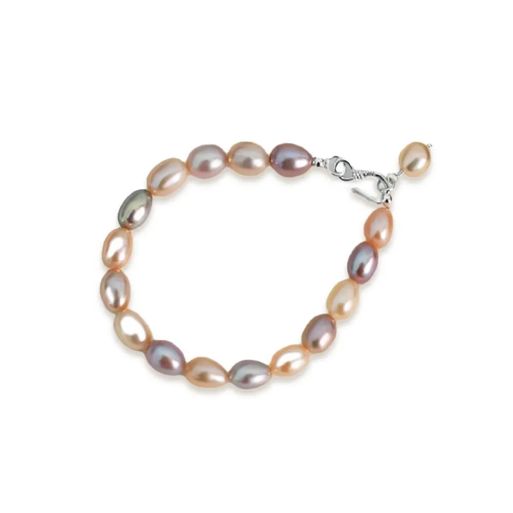 925 Silver Colorful Freshwater Pearl Bracelet