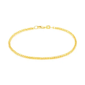 9ct Yellow Gold Silver Filled 19cm 60 Gauge Foxtail Bracelet