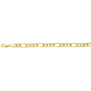 9ct Yellow Gold Silver Filled 21cm Figaro Bracelet