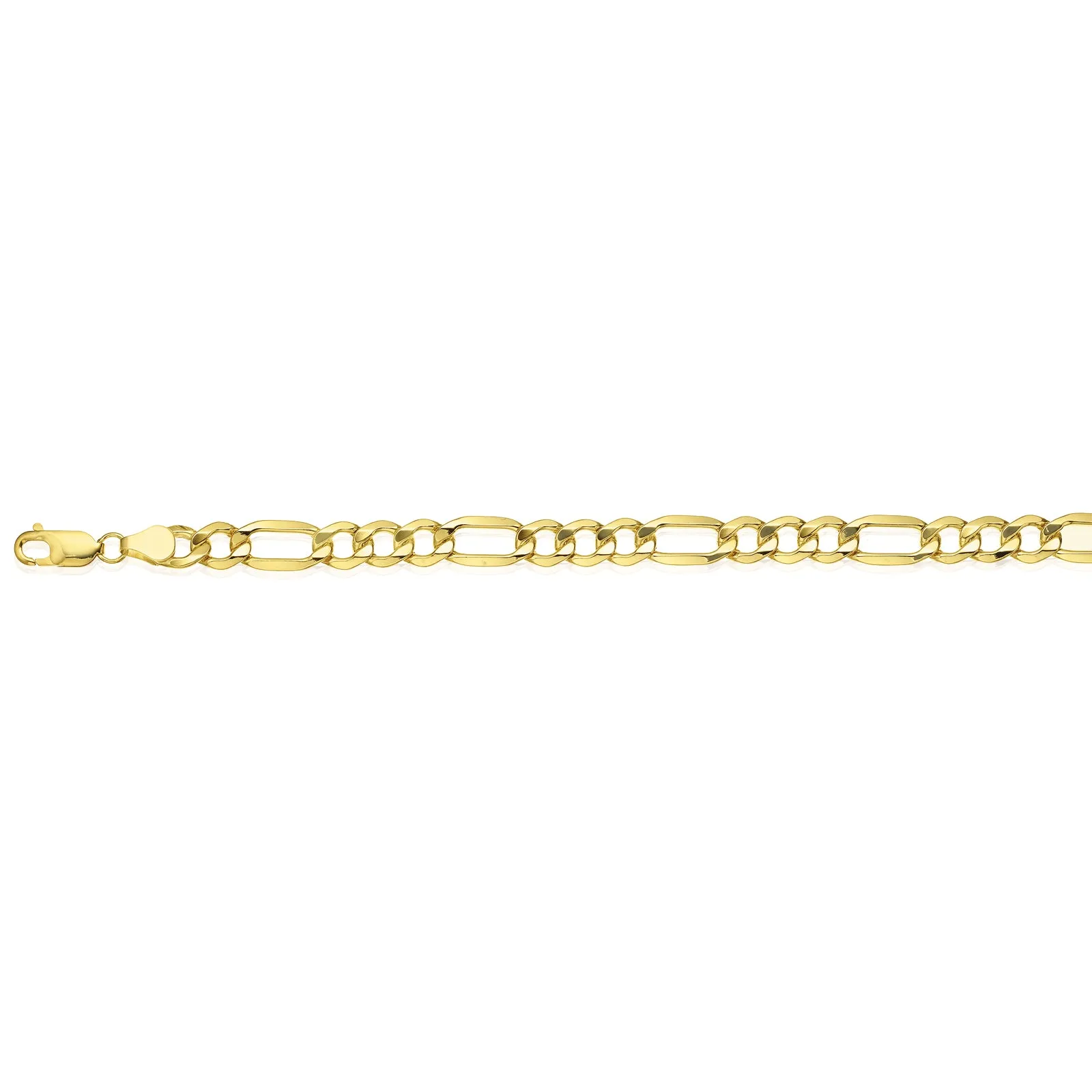 9ct Yellow Gold Silver Filled 21cm Figaro Bracelet