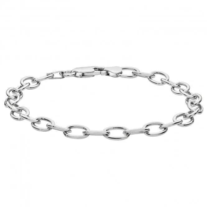 Acotis Silver Bracelet Oval Cable Rhodium Plated G2314