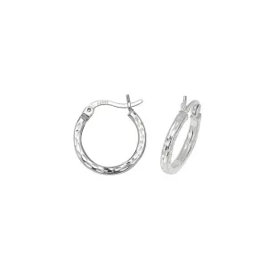 Acotis Silver Dia Cut Hoop Earrings G5716