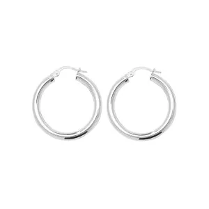 Acotis Silver Hoop Earrings Plain G5179